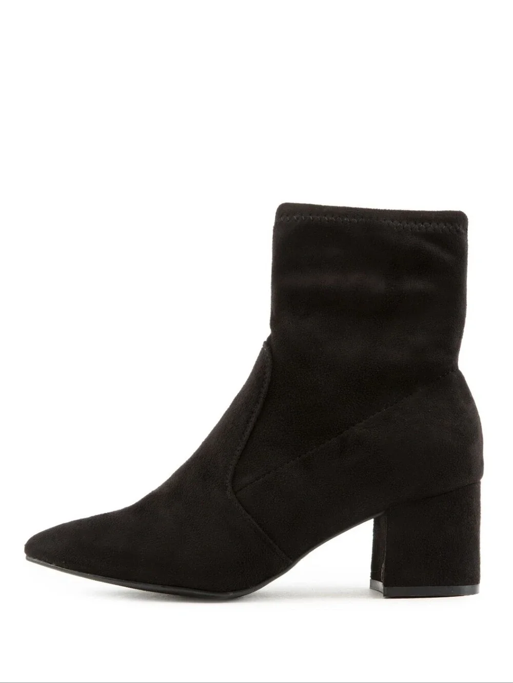 Faux Suede Block Heel Ankle Boots